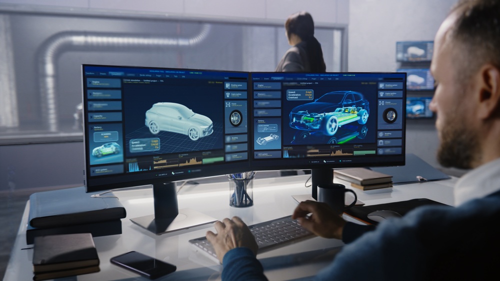 Engineer using synthetic data augmentation to streamline automotive production