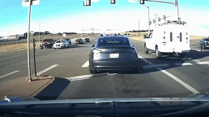 Tesla autopilot avoids crash